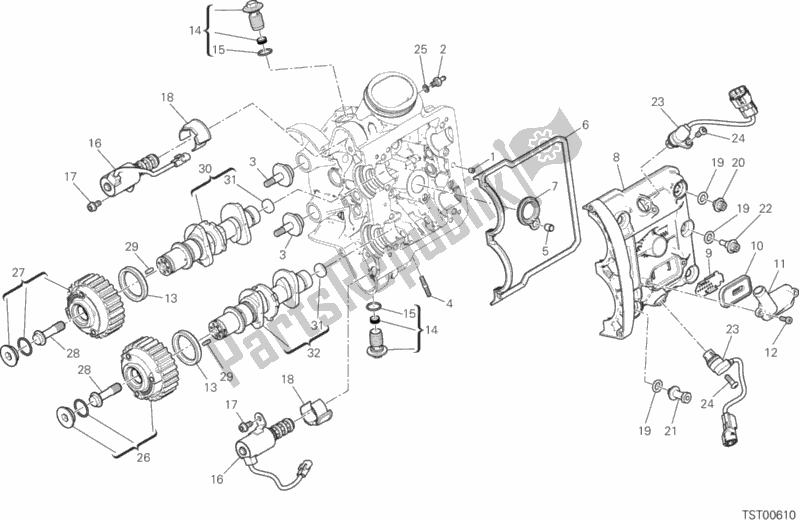 All parts for the Testa Orizzontale - Distribuzione of the Ducati Multistrada 1260 S ABS 2019
